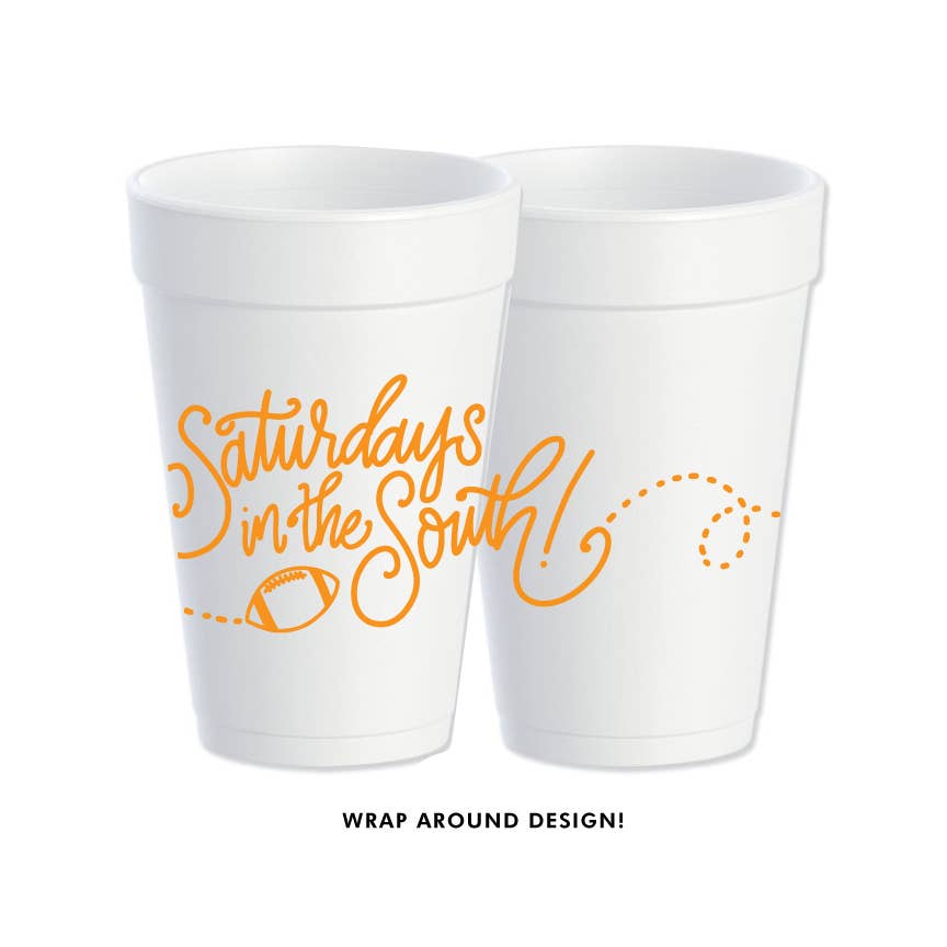 Saturdays in the South | Game Day Cups & Napkins (All): FOAM Cups: Metallic GOLD (10 cups per pack)
