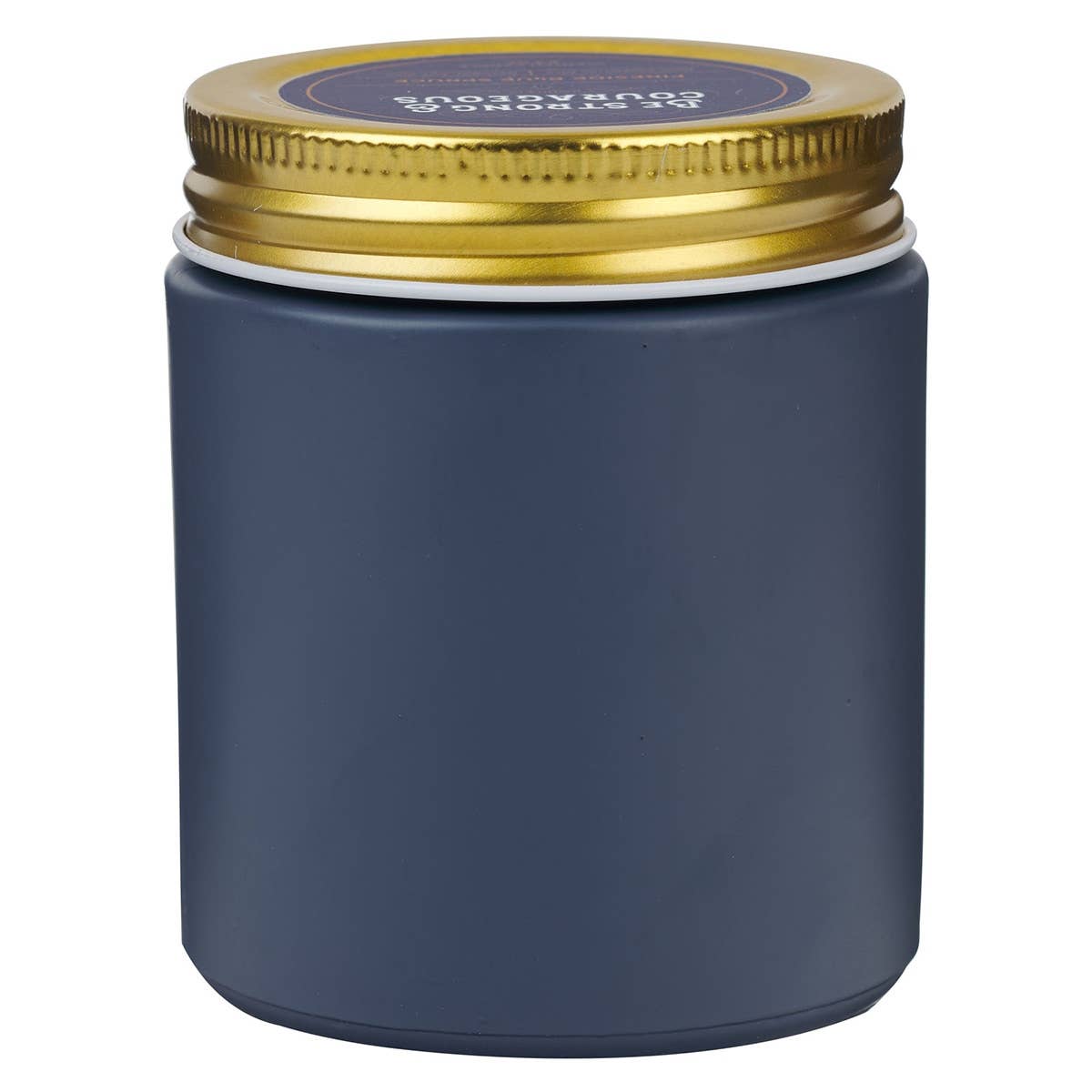 Glass Candle w/Screw Lid Navy Strong & Courageous Josh 1:9