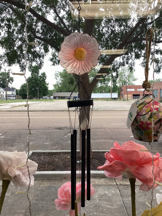 What She Shed, Metal & Glass Flower Windchime