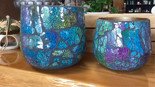 Mosaic Glass Planter - Large
