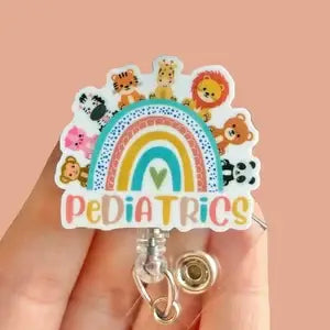  Pediatrics Medical Animals Badge Reel Holder    : Alligator clip