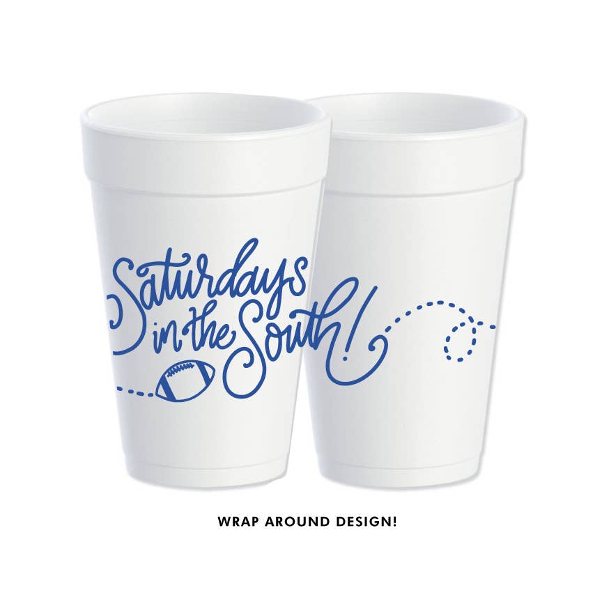 Saturdays in the South | Game Day Cups & Napkins (All): FOAM Cups: Metallic GOLD (10 cups per pack)