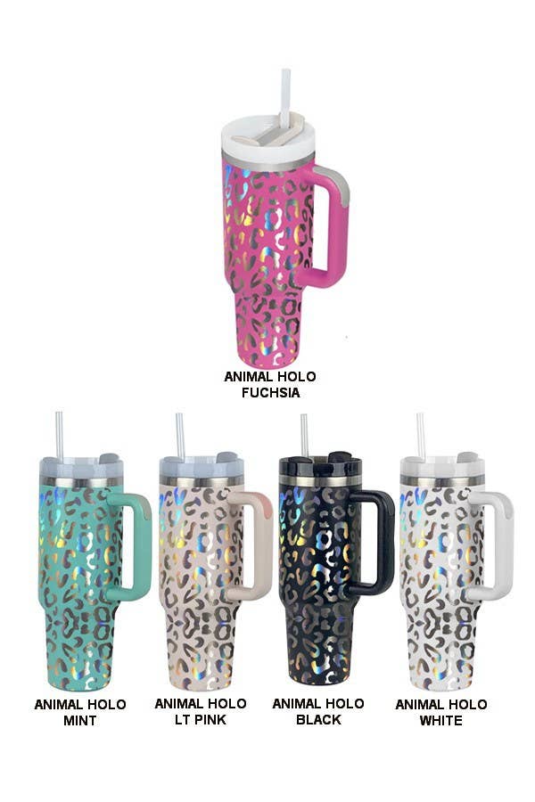 40oz STAINLESS STEEL TUMBLER ALL STYLES | TB40OZ: ANIMAL HOLO MINT