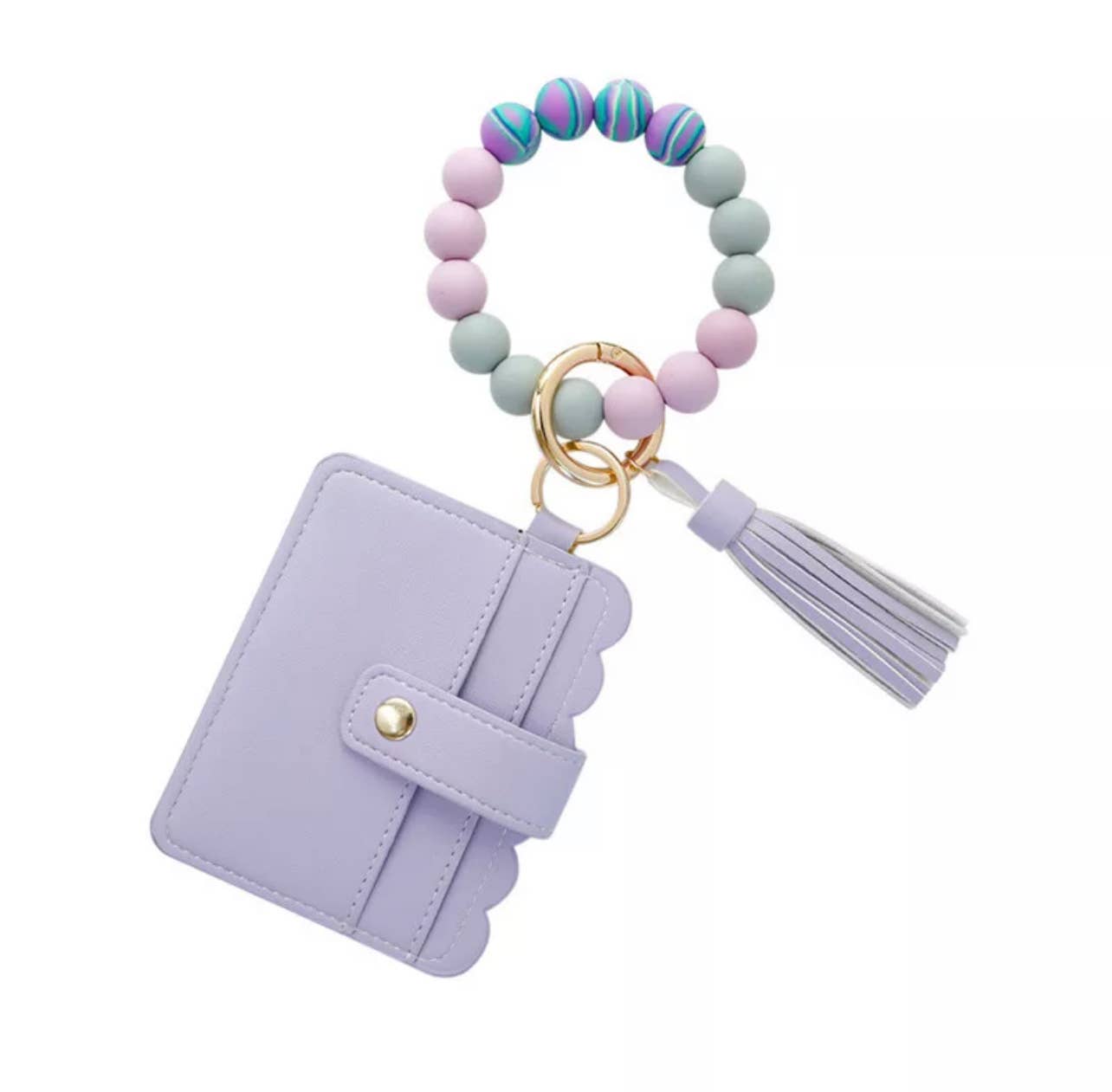 Wallet Wristlet Silicone Bead Tassel Keychains