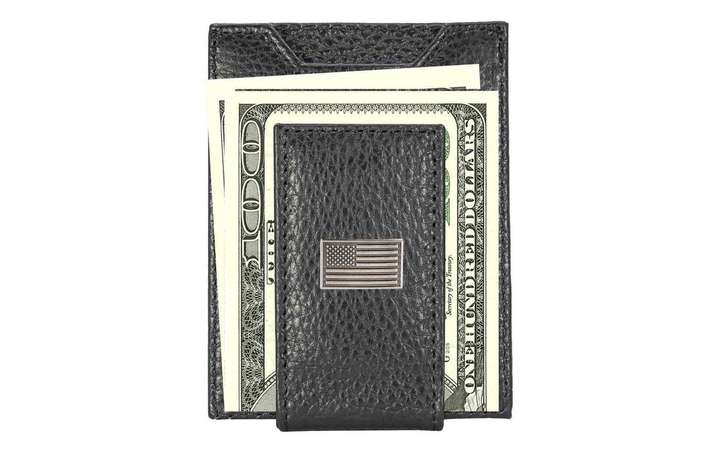 American Flag Magnetic Leather Slim Wallet