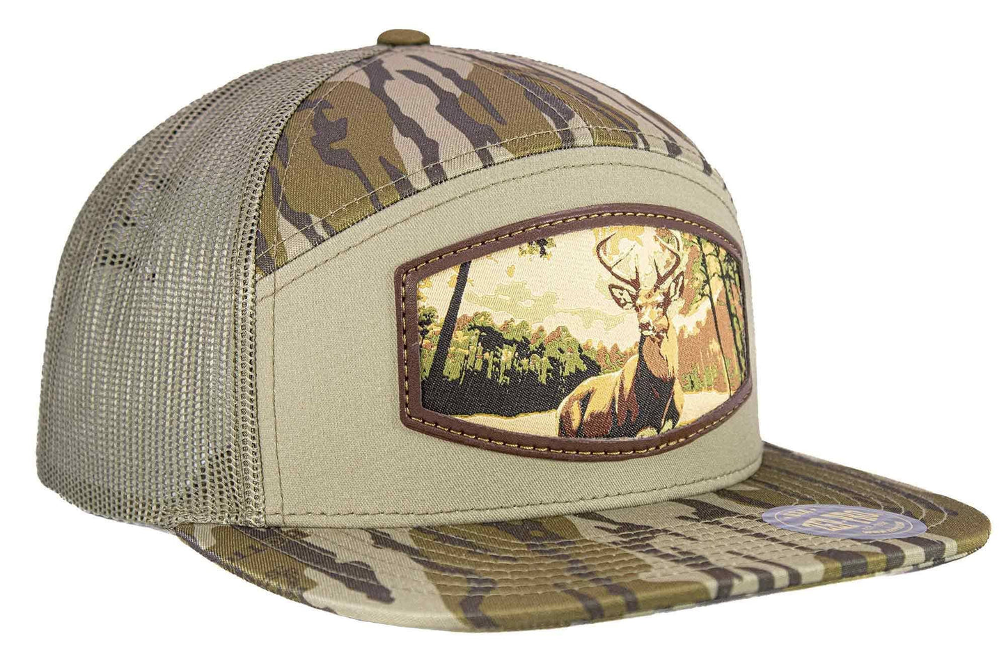 Buck Woven Patch Old School Camo Hat.