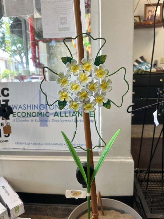 Evergreen flower cross outside stand