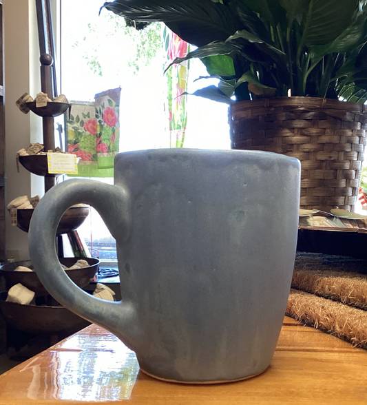 Keenum blue pottery coffee mug