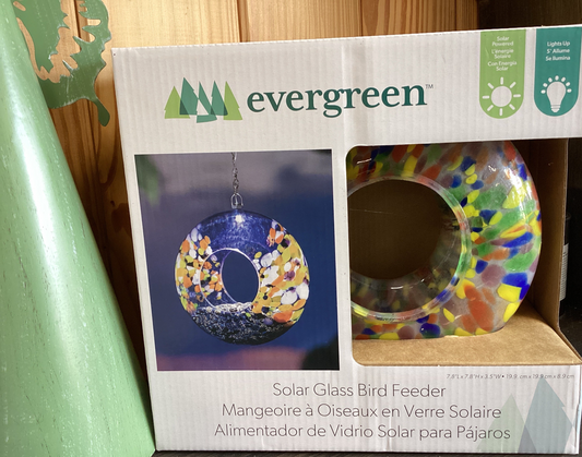 Evergreen Solar Glass Bird Feeder