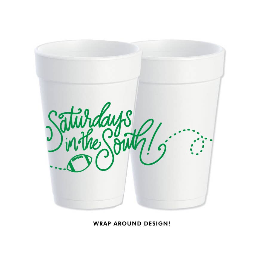 Saturdays in the South | Game Day Cups & Napkins (All): FOAM Cups: Metallic GOLD (10 cups per pack)