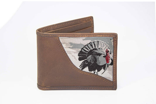Turkey Men's Bifold Woven Patch Leather Wallet.