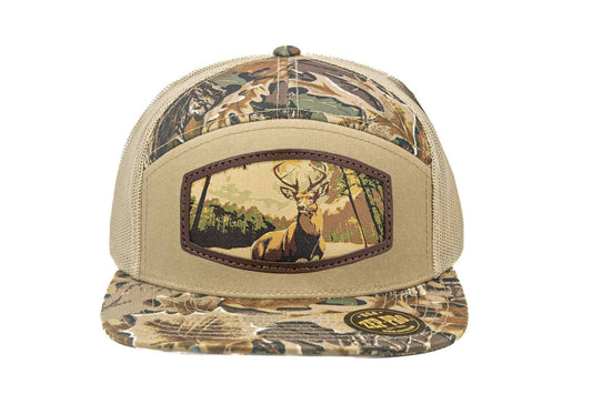 Buck Woven Patch Old School Camo Hat.
