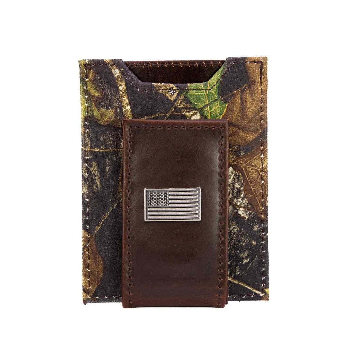 American Flag Magnetic Leather Slim Wallet