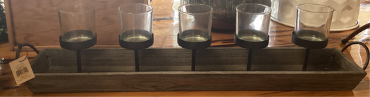Wood and Metal Votive Holder