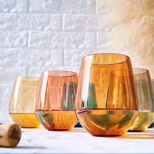 Unbreakable Acrylic Stemless Wine Glasses Glasses