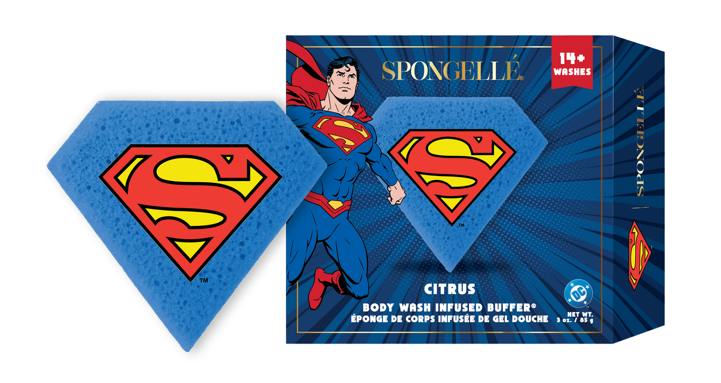 Superman Citrus DC Body Wash Infused Buffer