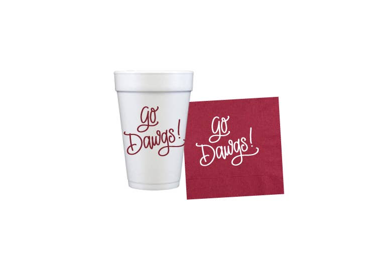 Go Dawgs! (maroon) | Game Day Cups & Napkins (All) : NAPKINS (25 per package)