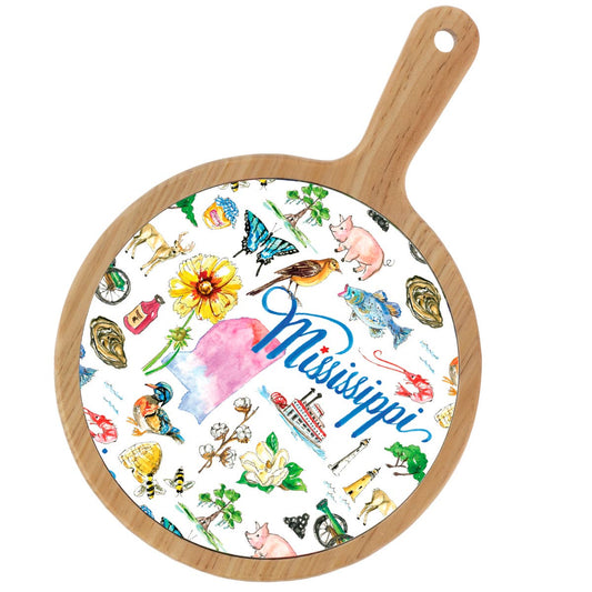 Mississippi MS State Bamboo Cheese Board Rosanne Beck