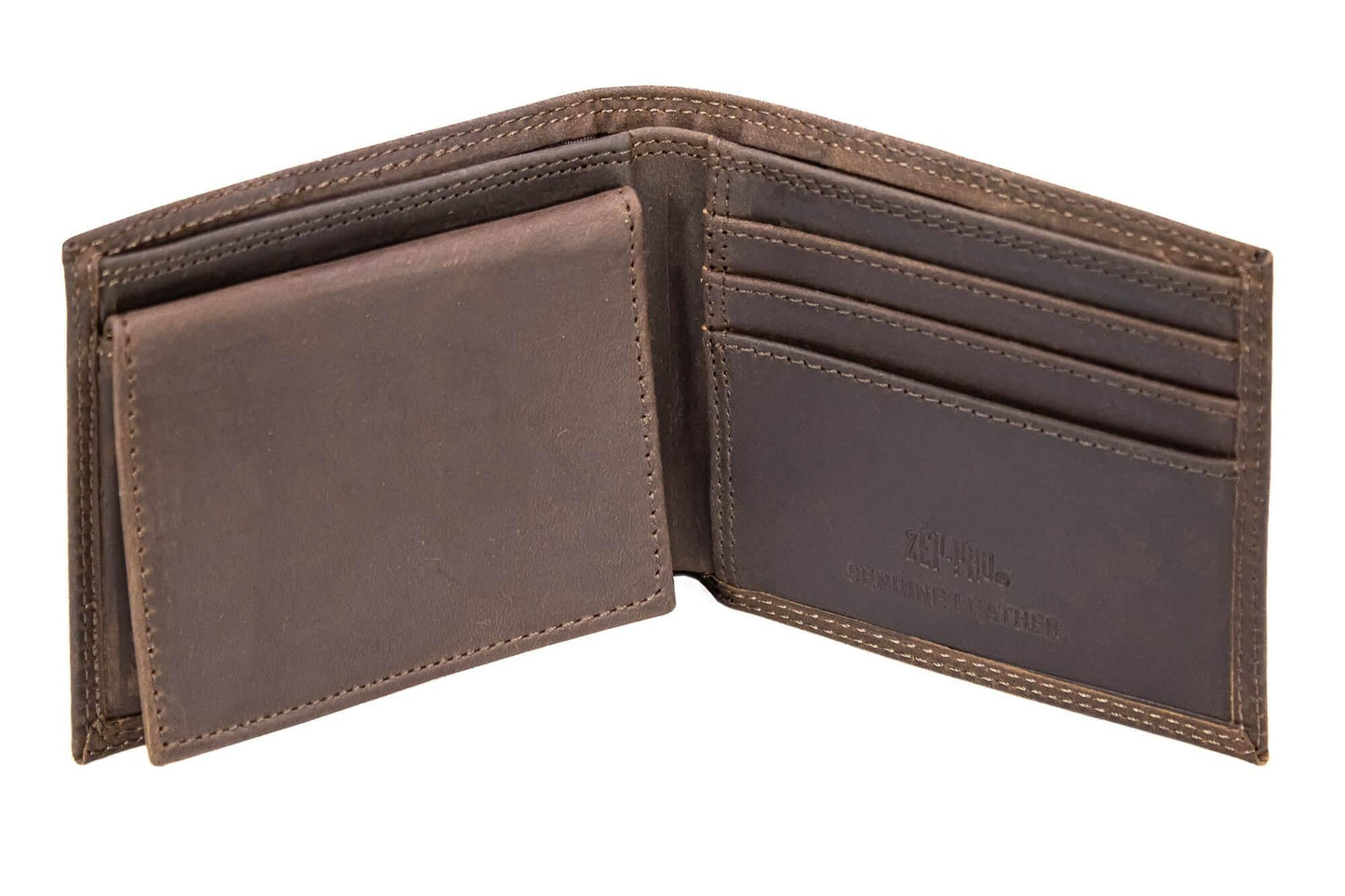 Lab Men's Bifold Woven Patch Leather Wallet.