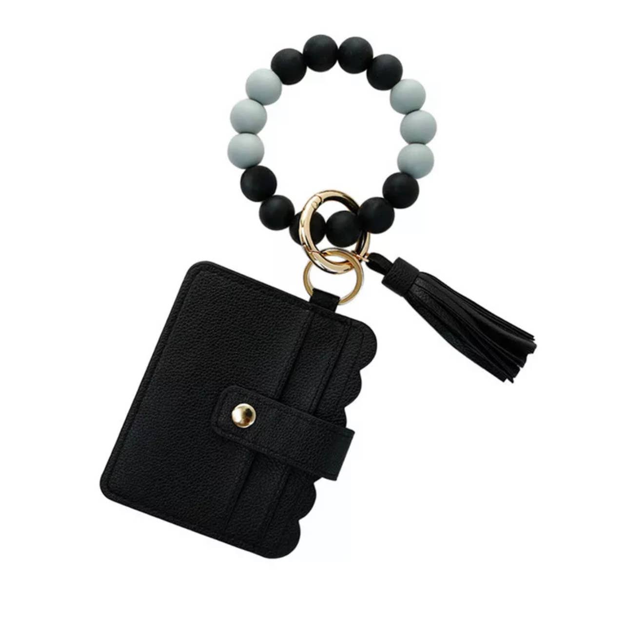 Wallet Wristlet Silicone Bead Tassel Keychains