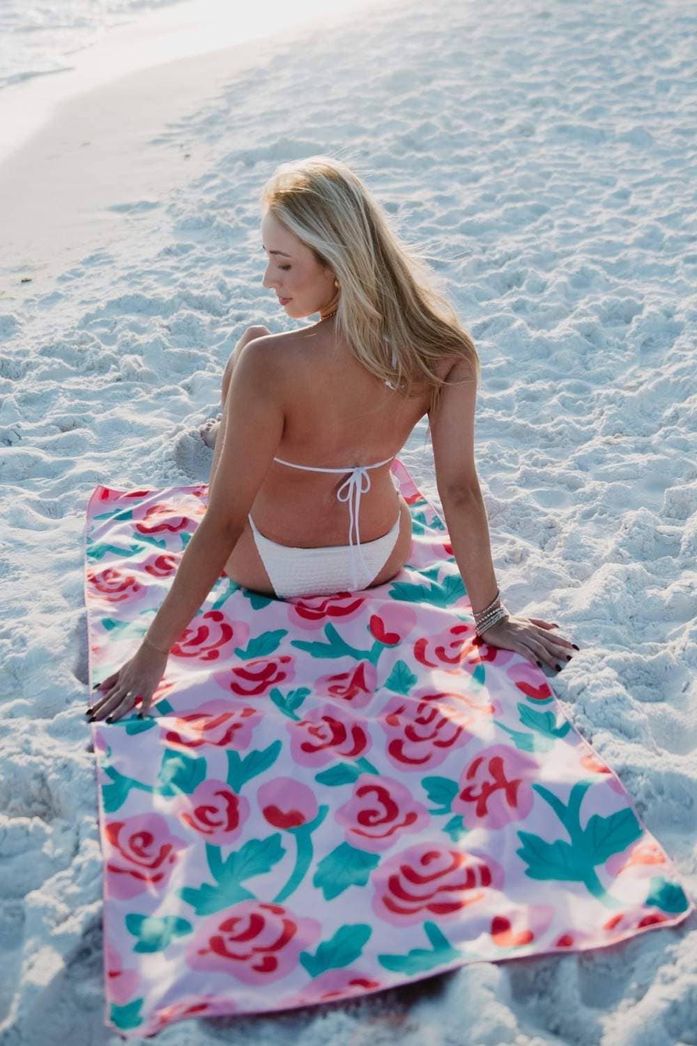 Roses All Over Microfiber Beach Towels