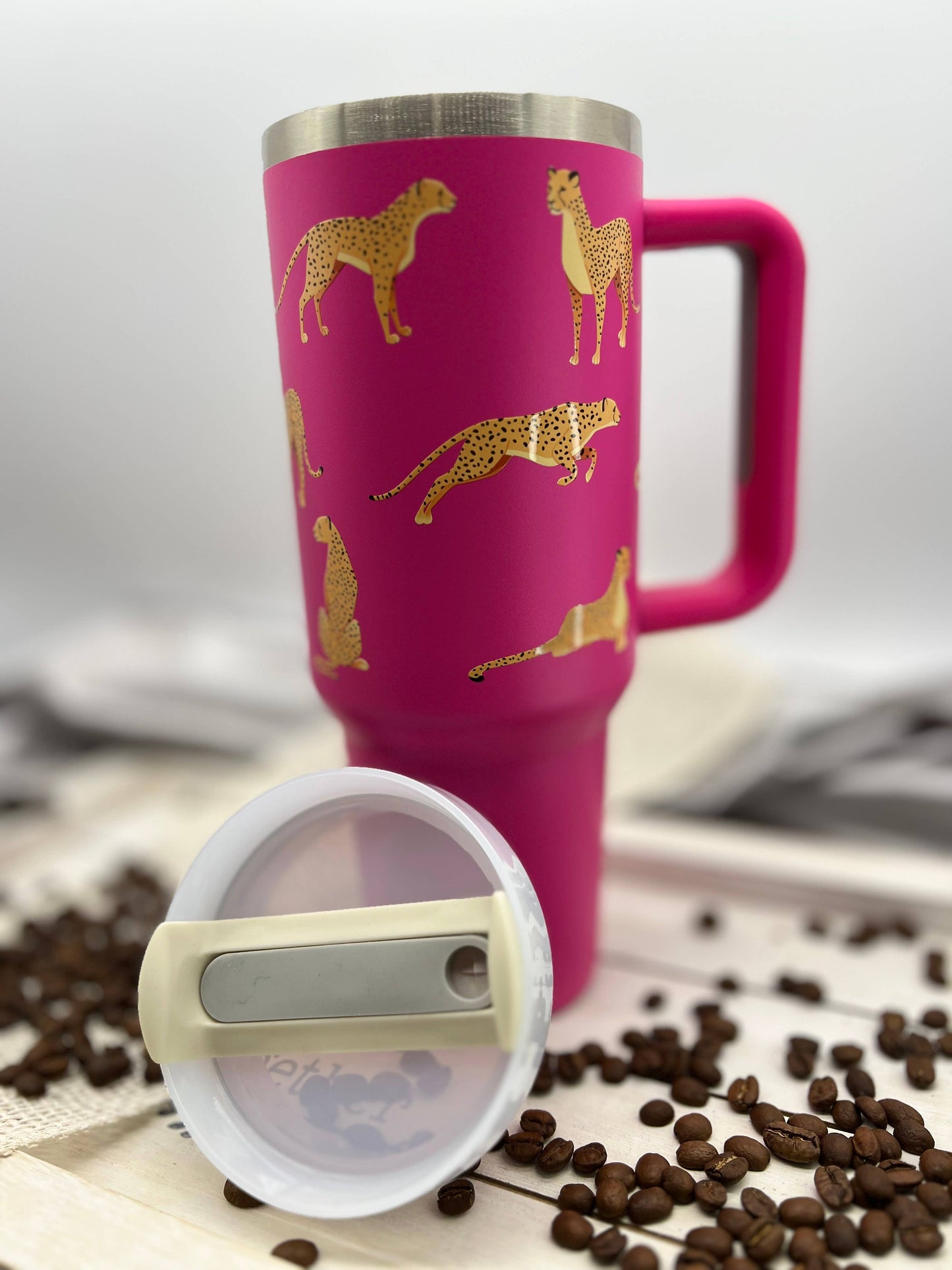 40oz STAINLESS STEEL TUMBLER CHEETAH: CHEETAH MULTI BLACK