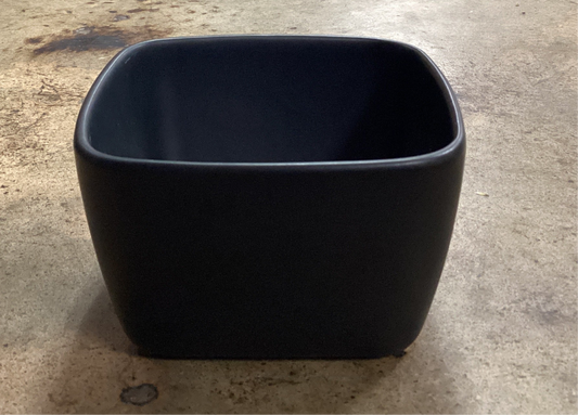Black Stoneware Square Bowl