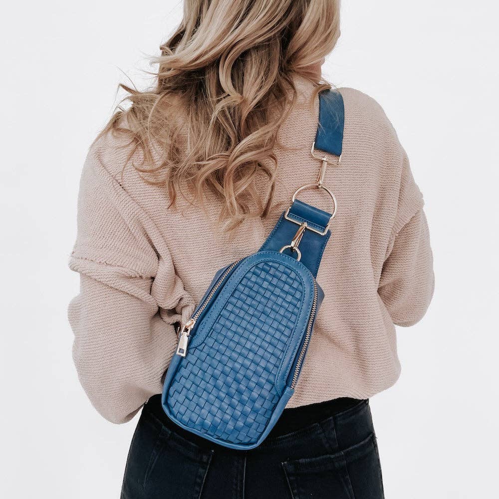 Waverly Woven Sling Bag (Free Strap Extender!): Brown