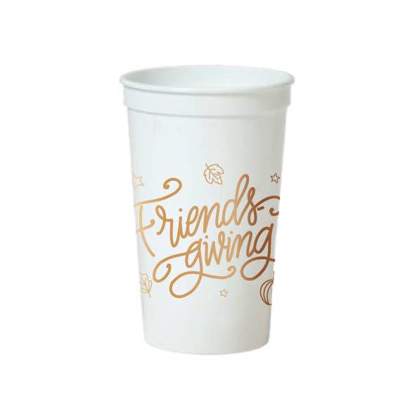 Friendsgiving | Thanksgiving Cups & Napkins (ALL): NAPKINS | WHITE w. COPPER (25 per package)