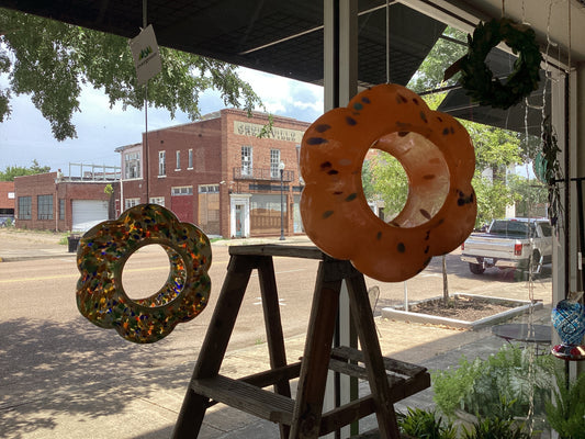 Glass Hanging Petal Shaped bird feeder