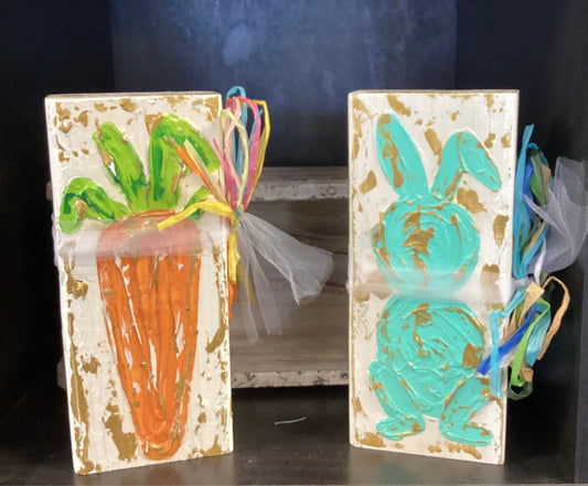Wood Block with Bunny or Carrot