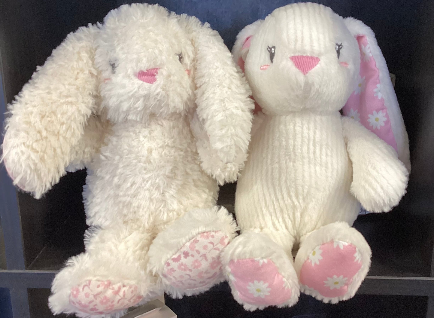 Small White Bunny with Floral Print