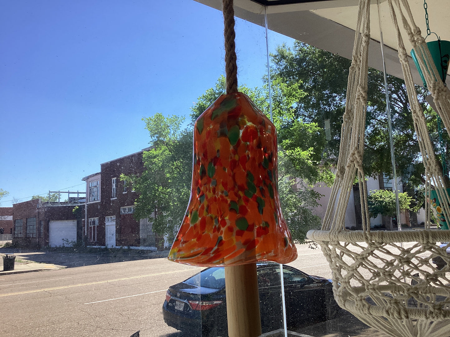 Pollinator Garden Bell, Glass, Colorful Confetti