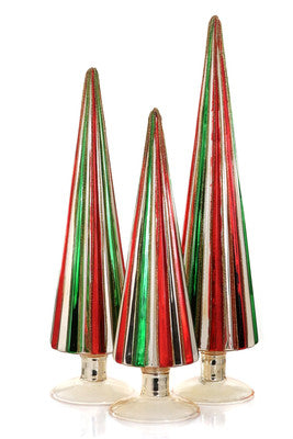 Red, Green, Gold tree Set of 3