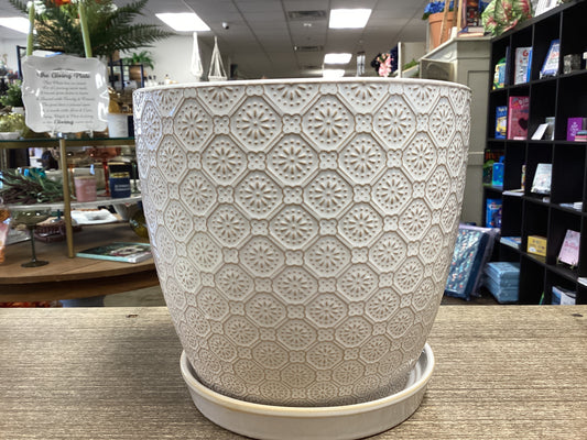 White Decorative Ceramic 6” Pot Planter
