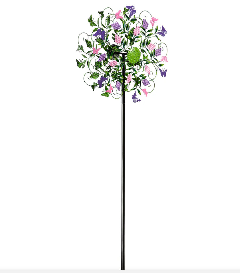 Evergreen 75” Vineyard with Butterflies Wind Spinner