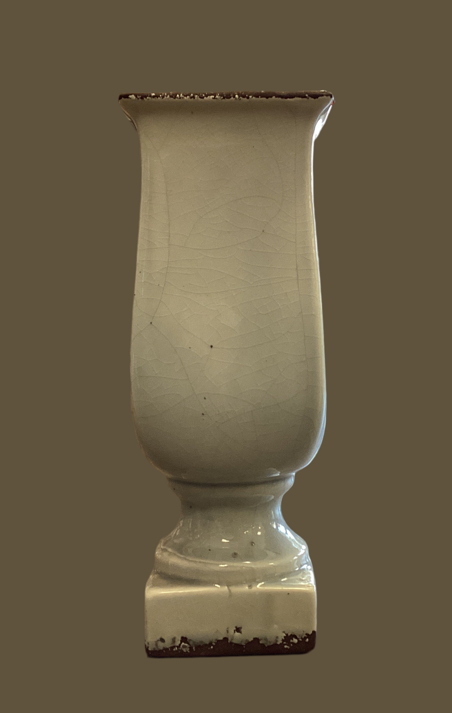 Light grey blue crackled ceramic vase