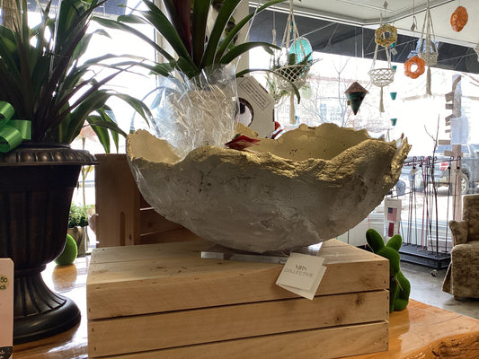 DECORATIVE BOWL- White WITH GOLD XLARGE