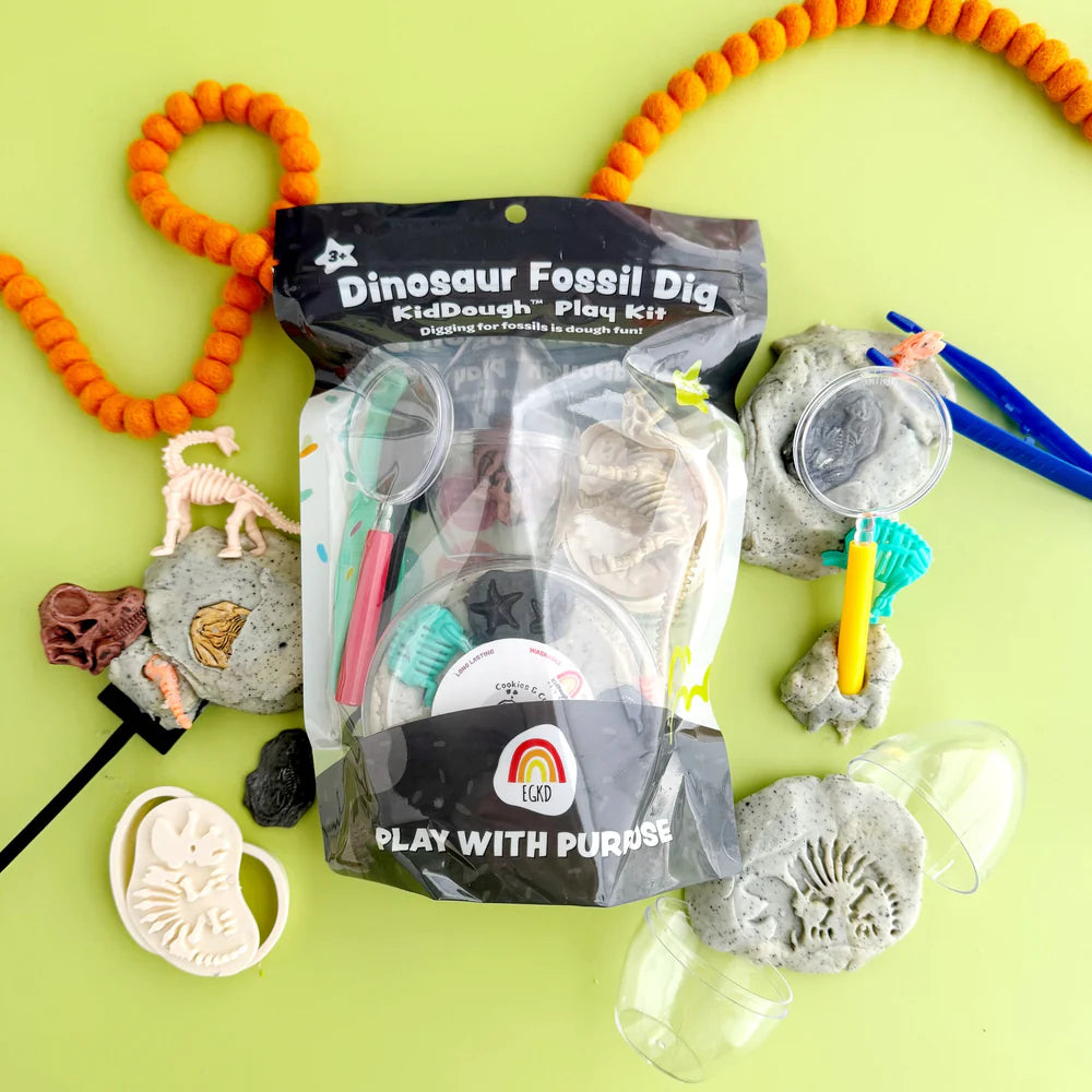 Earth Grow DoughDino Fossil (Cookies & Cream) KidDough Play Kit