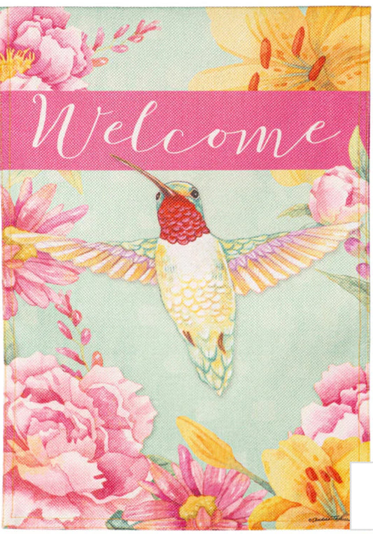 Humming bird pastel Garden flag