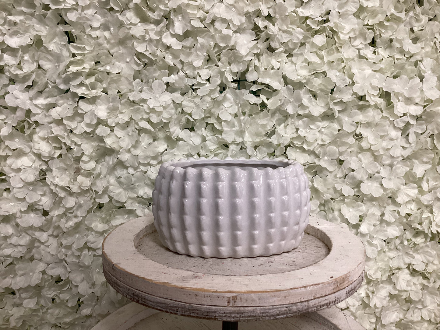 Small Oval White Planter