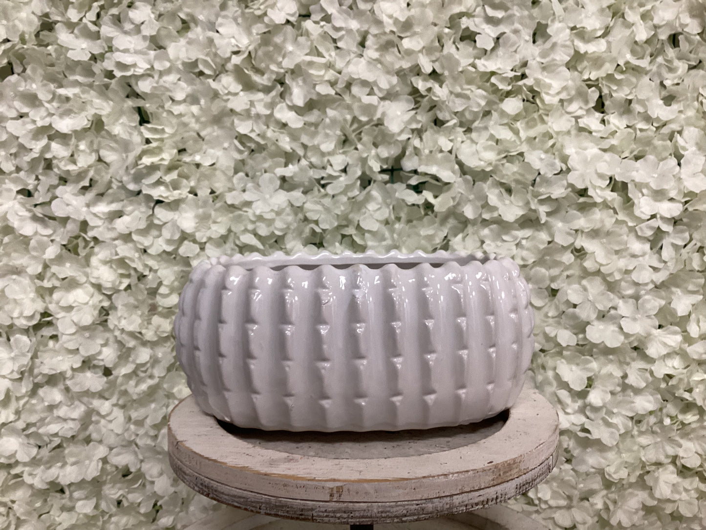 Medium Oval White Planter