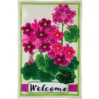 Pink Geranium Garden Flag