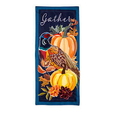 Harvest Blue Burlap Estate Garden Flag