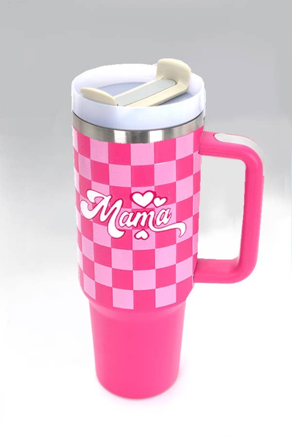 40oz STAINLESS STEEL TUMBLER ALL STYLES | TB40OZ: DAISY FUCHSIA