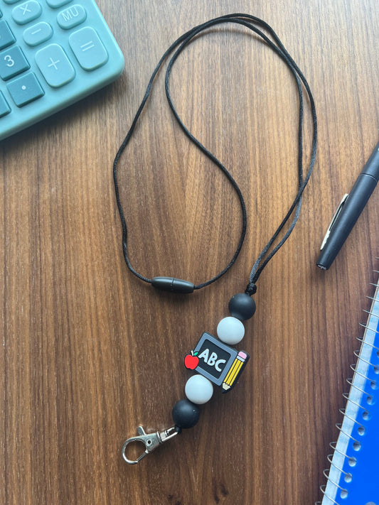 Silicone Chalkboard Lanyard-20” Long with Breakaway Clasp