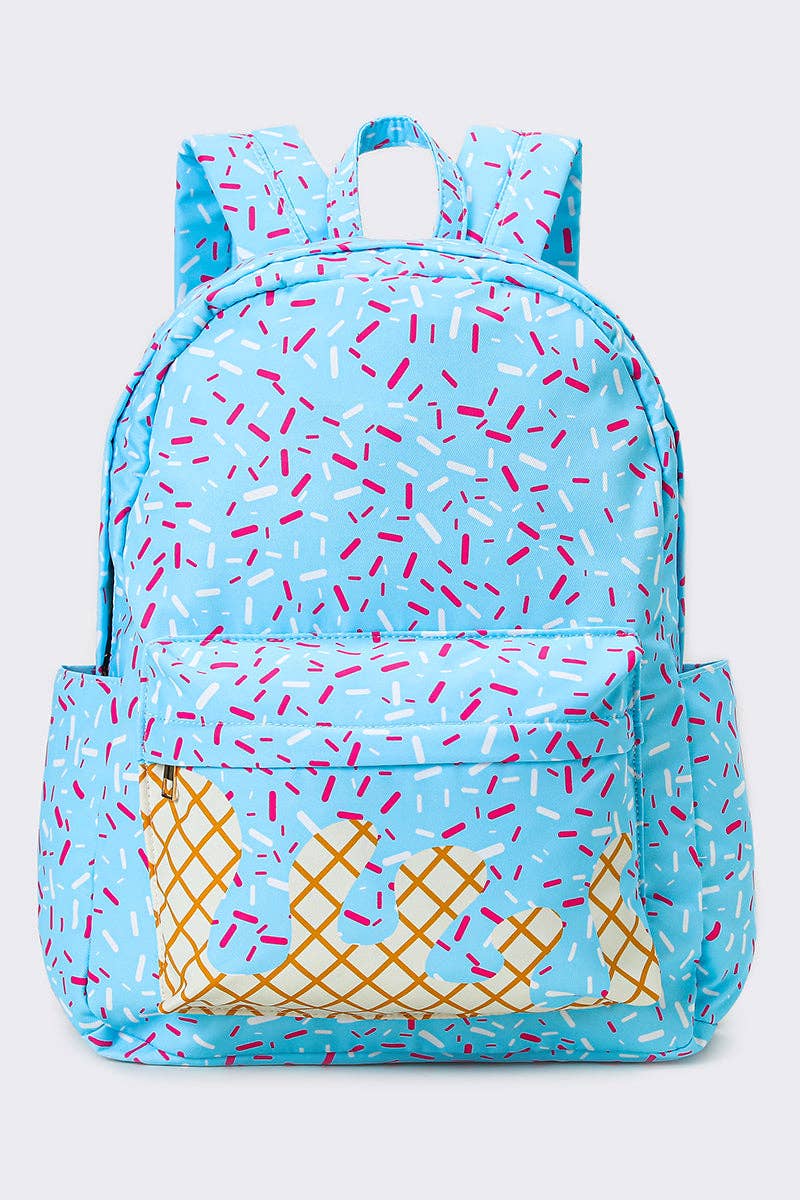 Ice Cream Drip Kids Canvas Backpack