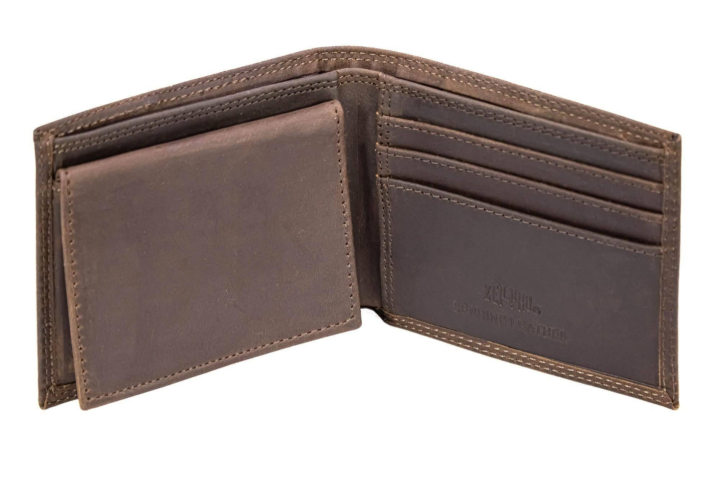 Buck Men's Bifold Woven Patch Leather Wallet.