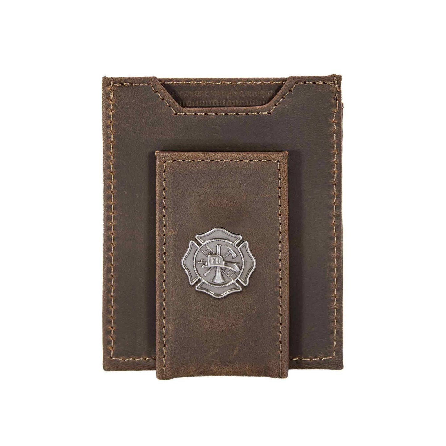 Maltese Cross Magnetic Leather Slim Wallet