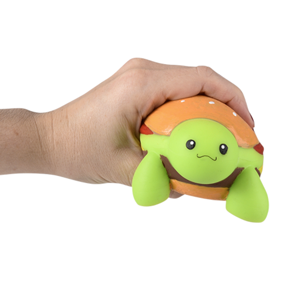 (T) 4" SQUISH AND STRETCH TURTLE BURGER 12CT